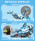 Set Swimming 8+, Moving Mechanical Dolphin Building - Hand Crank Model Kit with Tail, Movable Jaw & Glowing Lights |