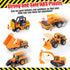Diecast Construction Vehicle Set for Kids, Alloy Mini Model Dump Truck, Bulldozer, Roller, Tractor, Forklift, 6 Pack