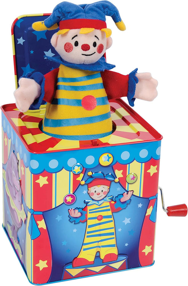 Schylling Silly Circus Jack in the Box - Classic Children's Musical Toy - Colorful Embossed Tin Box for 18 Months+