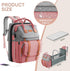 RECALLA Backpack Diaper Bag with Changing Station, Large Diaper Bag, Multifunctional Diaper Bag, Baby Bag, PinkGray