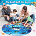 Underwater World Floor Puzzle for Kids Ages 4-8, 70 Pcs Large Round Jigsaw, Educational Toys with Gift Box