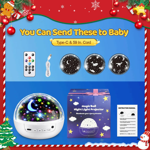 COOLNIGHT 93 Lighting+3 Remote+Dimmable+360 Boy Room Decor, Films Toddler Room Decor, Slient Nightlight for Baby