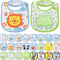 HooLing 24 Pcs boys Toddler Bibs Waterproof Baby Cotton Soft Drool Bibs Feeding