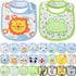HooLing 24 Pcs boys Toddler Bibs Waterproof Baby Cotton Soft Drool Bibs Feeding