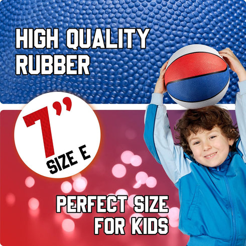 Mini Basketball Balls for Kids 7 Inch, 3 Pack - Indoor & Outdoor Mini Hoop Basketball Set for Small Hoops & Pool Parties