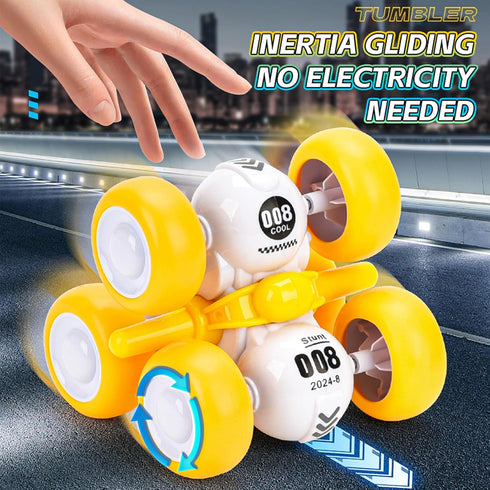 CDDZSW 6 360 3-6 3 4 5 6,Push 3-5 Rounds Inertia Rotating Stunt Car Toys Year Old Kids Pull Back Truck for Toddler Boys