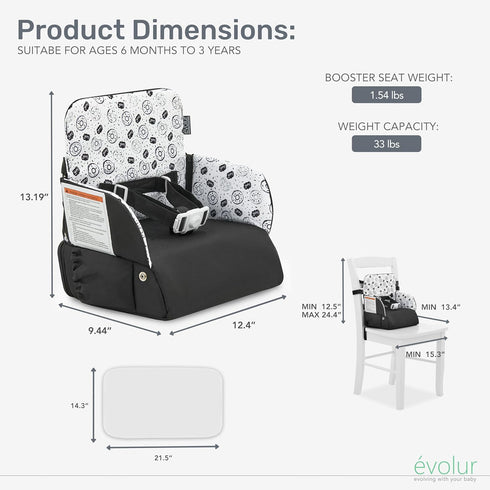 Packsack 2-in-1 Evolur Snug Portable Booster Seat and Travel Bag
