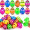 NAWITDA 48 Pack 3 Inch Large Plastic Printed Easter Eggs, Empty Fillable Eggs