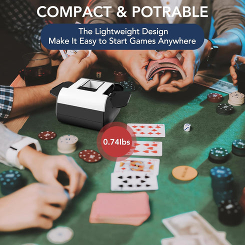 1-2 Richwon Automatic Card Shuffler, Rechargeable Deck Card Dealer Machine, Low Noise Electric Casino Shuffler for UNO