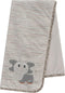 Baby Blanket with Elephant Embroidery, Unisex, Super Soft, Jungle Animal Safari Collection, Gray/Multicoloured, 30x40