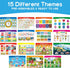 15 3-5 HarVow Busy Book with Classified Storage Box & Double-Sided Writing Board, Themes Montessori Preschool Learning