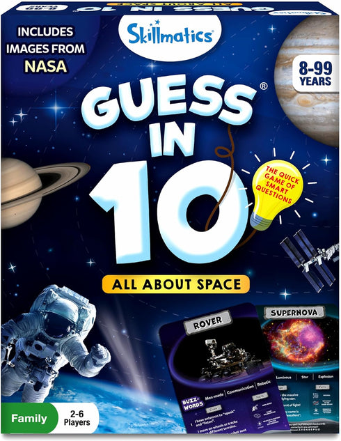 Skillmatics Collectible Card Game - Guess in 10 NASA Space, Educational Toys for Boys, Girls, Kids & Families, Ages 8+