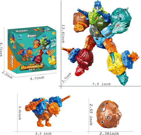KaxiNeu 6 1 Set,Toddler 6 7 8 9 10+,Dinosaur in STEM Dinosaur Robots Transformed Toys Toys for Kids Boys Ages Toys