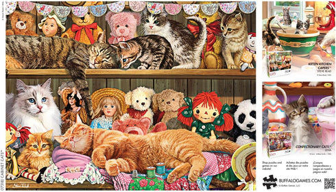 Buffalo Games - Steve Read - Cabinet Cats 750 Piece Jigsaw Puzzle for Adults, Finished Size 24.00 x 18.00