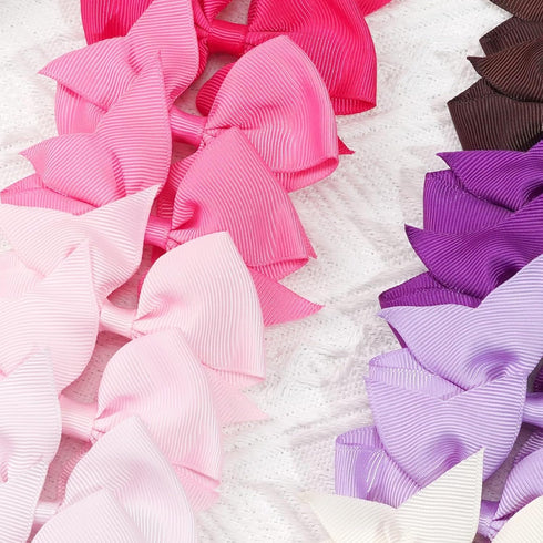 CÉLLOT 40pcs 3.5 inch Grosgrain Ribbon Hair Bows for Girls, Alligator Clips, Toddler Accessories