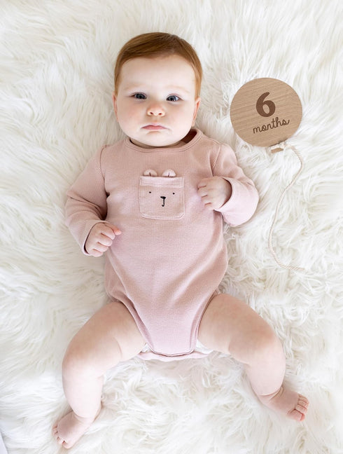 Kate & Milo Baby Monthly Milestone Marker Discs, Reversible Photo Props, Growth Cards, 1-12 Months, Gender-Neutral