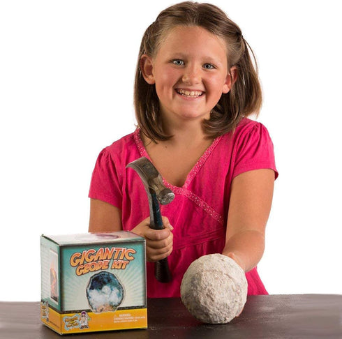 Break Open A Gigantic Geode, Large Geode with Crystals, Earth Science Kit for Kids, Gifts for Rock Collectors