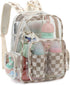 Dezcrab Clear Baby Diaper Bag Backpack for Mom, Large Capacity Travel Nappy Bag