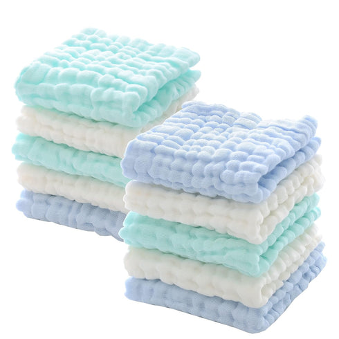 MUKIN Muslin Washcloths - Soft Face Cloths for Newborn, Absorbent Bath Face
