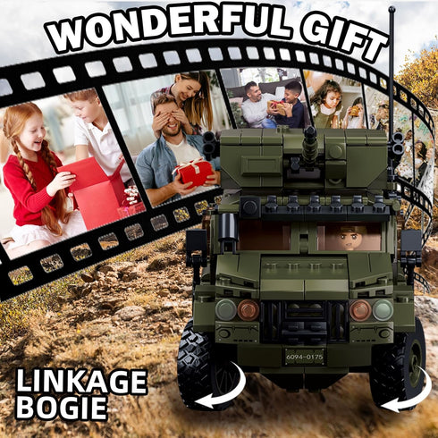 Set 4 6-12 Set, 519 Sluban Military Vehicle Building Toy Army Car, Military Off-Road Vehicle Model, with Soldier