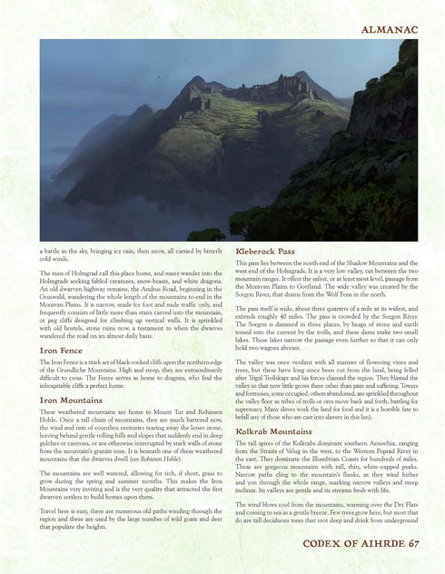 Troll Lord Games: After Winter Dark: Codex of Aihrde - Hardcover RPG Book