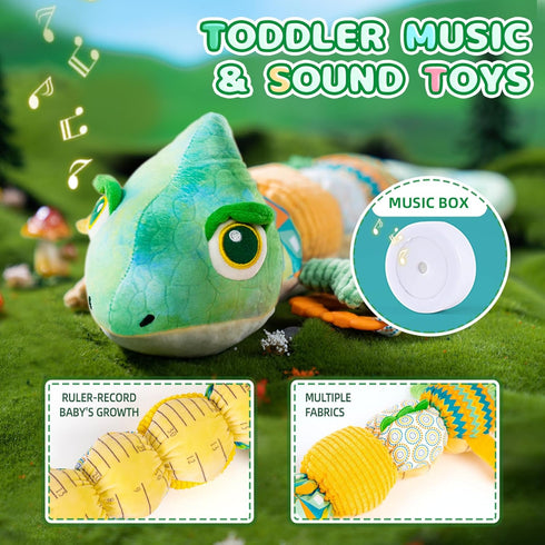 Baby Toys 0-6 Months, Musical Stuffed Animal Toys with Rattles and Crinkle for Newborn Sensory Play