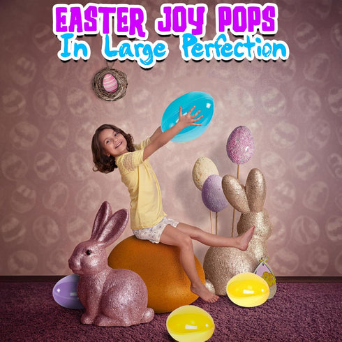 12 Pack 7 Inch Fun Express Large Easter Eggs - Jumbo Fillable Plastic Easter Eggs for Easter Egg Hunt | Extra Large