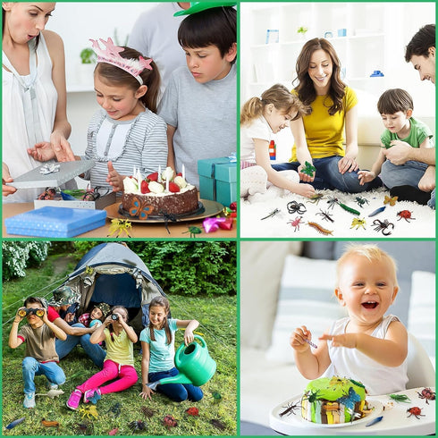 30 Pack Bug Toys, Fake Plastic Bugs and Insects for Kids, Halloween Birthday Party Favors, Goodie Bag Fillers
