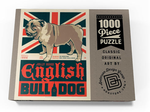 MyPuzzle English Bulldog, Vintage Poster - Premium 1000 Piece Jigsaw Puzzle for Adults