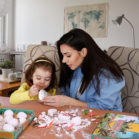 kolegend Dino Eggs Dig Kit, 12 Pack Dinosaur Eggs Excavation Set, Easter Gift Science Experiments for Kids