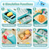 STACTCUTE 49Pcs Set Playset 3-8 Cash Register Toy for Kids, Pretend Play Grocery Store Cashier with Conveyor Belt