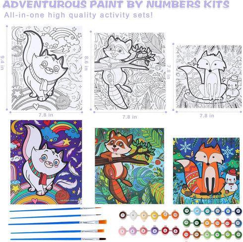 Wings Giant Paint by Numbers Framed, 3 Pack Painting Kit for Kids DIY, Art Supplies & Crafts for Ages 4-12