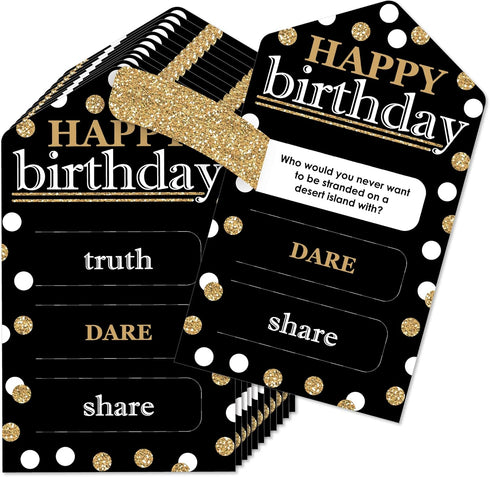 Big Dot of Happiness Adult Happy Birthday - Gold Birthday Party Game Pickle Cards, Set of 12
