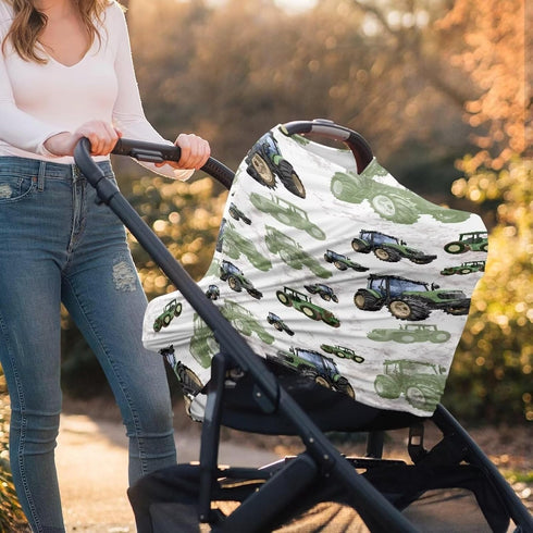 Binienty Womens Nursing Cover Breastfeeding Scarf, Truck Tractor Print Baby Car Seat Covers Multi Use Newborn