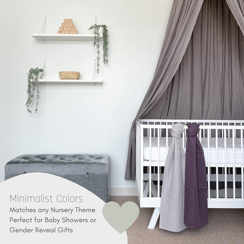 MOZAH 100% 2 Pack Organic Muslin Swaddle Blankets - Cotton for Girl and Boy - Receiving Blanket - of Baby Swaddle