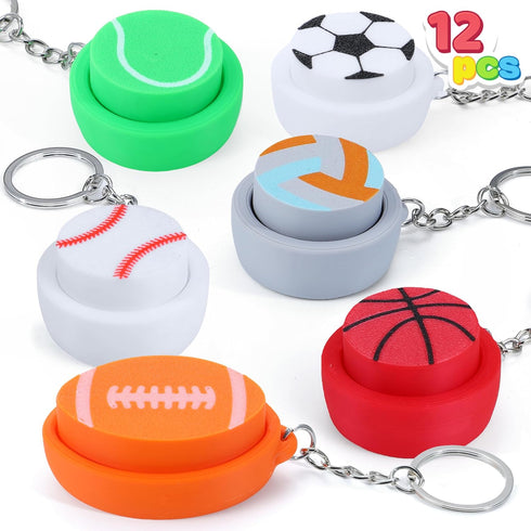 JOYIN 12 Pcs Sports Balls Fidget Clicker Toys, 3D Printed Sensory Toy
