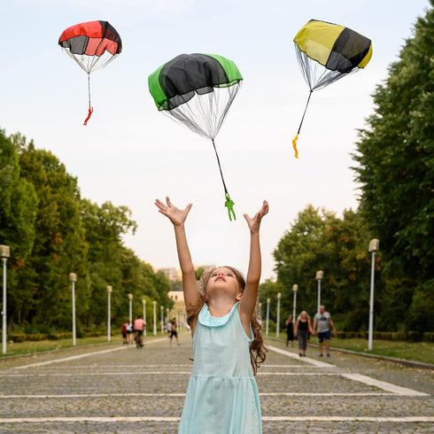 NUTTY TOYS Parachute Toys for Kids, Tangle Free Outdoor Flying Parachute Men, Best Christmas Stocking Stuffers for Ages