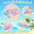 Collapsible Beach Buckets for Kids, Foldable Sand Buckets and Shovels with Mesh Bag, Silicone Sand Pails Travel Beach