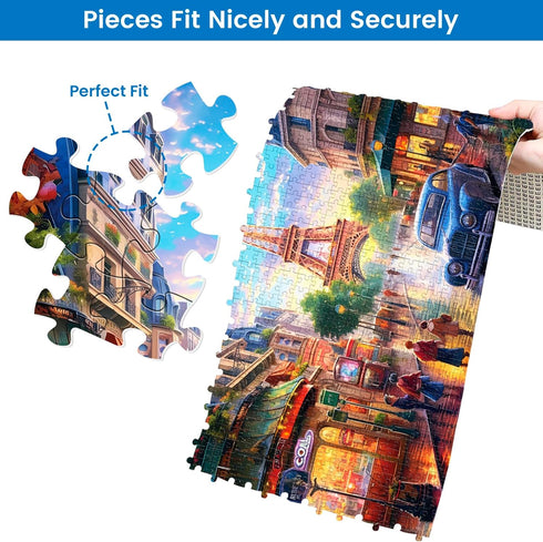 2 Pack Puzzles for Adults 1000 Pieces - Big Ben and Eiffel Tower Difficult Jigsaw Puzzles, DIY Leisure Game