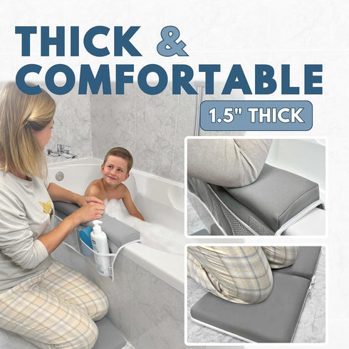 Elbow Set Elbow Baby Bath Kneeler and Rest Pad - Non-Slip Quick Dry Bath Kneeling Pad and Bath Rest Pad with Pockets