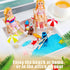 25 Pcs Beach Miniature Dollhouse Decoration, Umbrella Palm Chair Toys for DIY Garden Pool