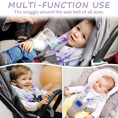 6.5 6.5 inch, Carseat Strap Covers for Babies, Soft Seatbelt Covers for Kids, Reversible Baby Car Seat Strap Covers