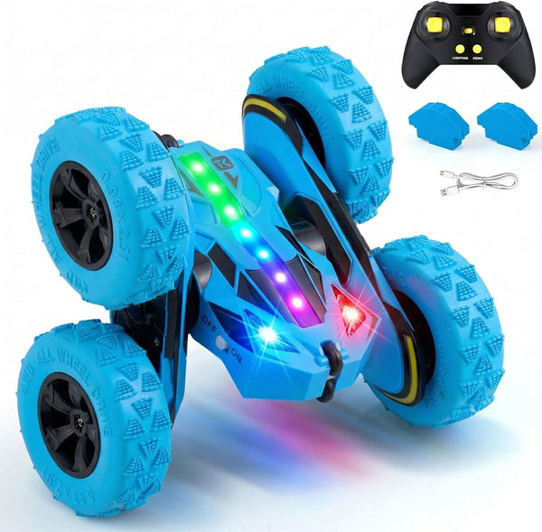 Threeking New Remote Control Car RC Flip Stunt Double Sided Driving Cars
