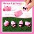 200 Sets Liliful Mini Rubber Pig Bath Toy with Sunglasses Pink Float and Squeak Pig Bathtub Toys for Baby Shower