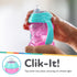 (3-Pack) 10 oz 4+ Nuby Clik-It Grip N' Sip Soft Spout No-Spill Training Sippy Cup with Handles - - Months