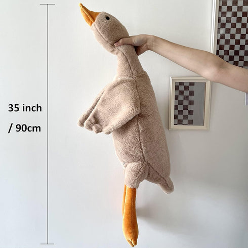 Adults35 inch, 90cm Tanha Goose Plush, Goose Stuffed Animal, Brown Stuffed Goose, Soft and Cute Duck Plush Gift