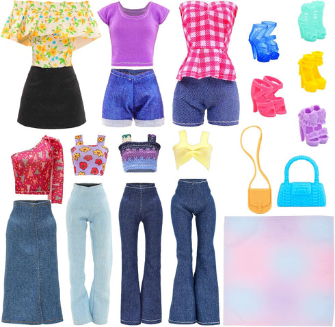 17 11.5 Inch 7 Sets 2 5 1 BARWA Pcs Doll Clothes and Accessories for Girl Dolls Including Fashion Floral Skirts