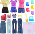 17 11.5 Inch 7 Sets 2 5 1 BARWA Pcs Doll Clothes and Accessories for Girl Dolls Including Fashion Floral Skirts