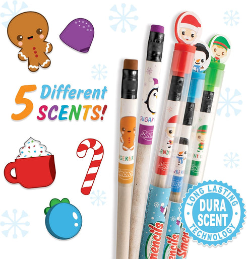 Holiday Smencils HB #2 Gourmet Scented Fun Pencils, 5 Count - Gifts for Kids