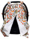 Dear Baby Gear Deluxe Baby Car Seat Canopy Cover - Tribal Woodland Forest Animals, Dot, White